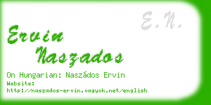 ervin naszados business card